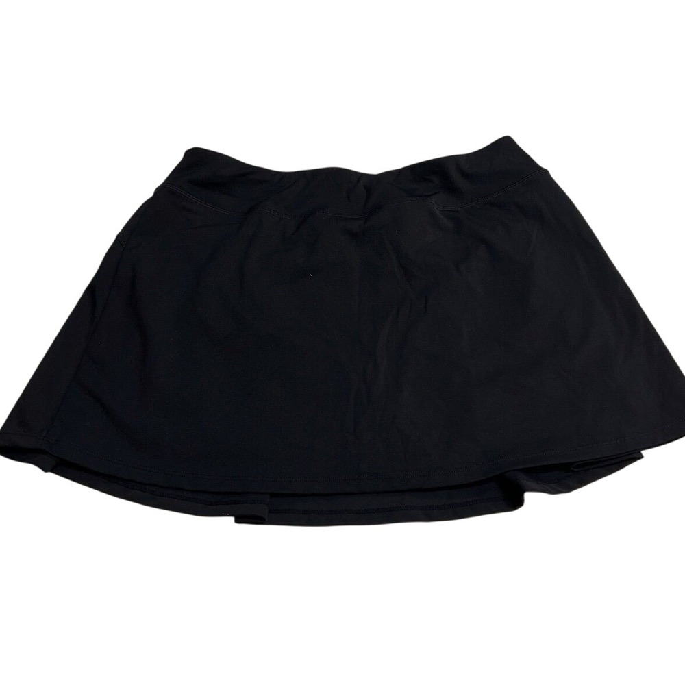 Stelle Black Pleated Athletic Tennis Skort with Pockets Size Large Activewear